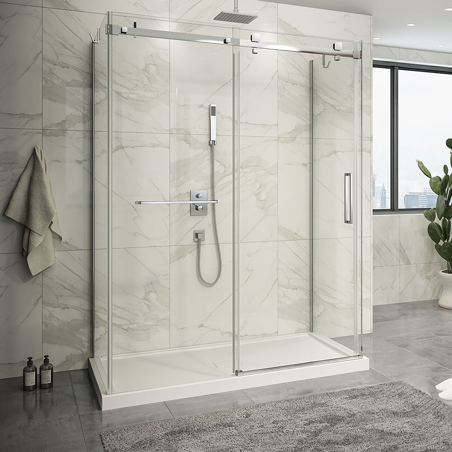 Shower Door 60 X 32 On Wall In Chrome Shower door 60 x 32 on wall in chrome